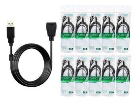 Cabo Extensor Usb 2.0- 2 Metros Extensão Usb- Kit com 10
