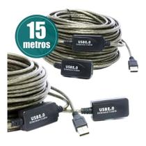 Cabo Extensor Usb 2.0 Ativo Amplificado 15m