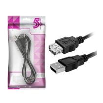 Cabo extensor usb 2.0 - usb a macho + usb a femea 2.0 - 1,80m - preto