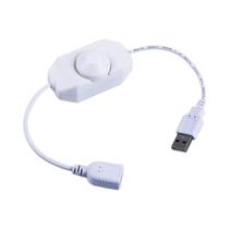 Cabo Extensor USB 5V Com Interruptor Dimmer Rotativo Para Luzes LED, Fitas De Luz E Lâmpadas