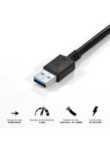 Cabo Extensor Usb A 3.0 Macho Para Usb A 3.0 Fêmea 28awg Puro Cobre 2 Metros - Puamf3-2