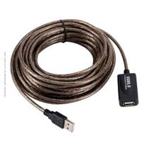 Cabo Extensor USB A Macho x USB A Fêmea, Com Repetidor, 10 Metros, Preto - MD9