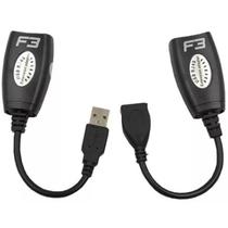 Cabo Extensor Usb Adaptador Via Patch Cord Cat5 E Cat5E