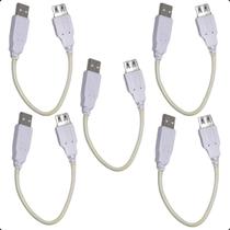 Cabo extensor USB Curto 20 Cm Dados Energia 480mps Kit 5 un