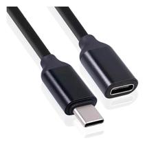 Cabo Extensor Usb Tipo C 3.1 Macho Fêmea 10 Gbps 50cm Preto