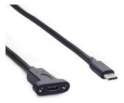 Cabo Extensor Usb Tipo C 3.1 Para Painel Com Parafuso Cor Preto