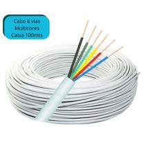 Cabo Fio 6 Vias P/ Alarme Interfone Rolo 100 Mts Liga Cobre Cabo Fio 6 Vias P/ Alarme Interfone Rolo 100 Mts Liga Cobre