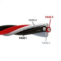 Cabo/Fio De Alumínio Quadruplex 16mm Rolo Com 100 Metros