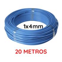 Cabo Fio Flexível Antichama Corfio 450/750V 1x4mm Azul Rolo de 20 Metros