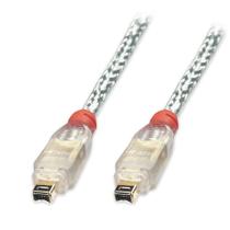 Cabo FireWire Lindy 4 Pinos Macho para Macho 1m Transparente Cabo FireWire Lindy 4 Pinos Macho para Macho 1m Transparente