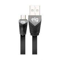 Cabo Flat Micro USB Para Recarga / Sincronização ELG 1,25m. Preto EC510PT