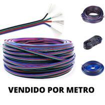 Cabo Flat Polarizado RGB Fio 4 Vias Metro 22AWG - LED Force