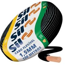Cabo Flex 750V 1.50 100M Preto Sil Cabo Flex 750V 1.50 100M Preto Sil
