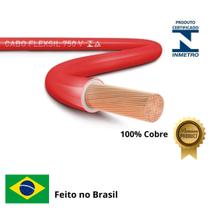 Cabo Flexível 100 metros 750V 0,75mm Vermelho Fio De Luz Eletricidade Profissional