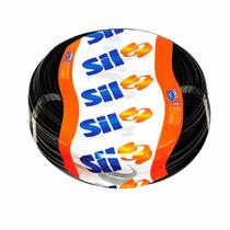 Cabo Flexível 4mm Rolo 100 Metros Preto Sil Fio Elétrico PVC Cobre Puro Antichama Cabo Flexível 4mm Rolo 100 Metros Preto Sil Fio Elétrico PVC Cobre Puro Antichama