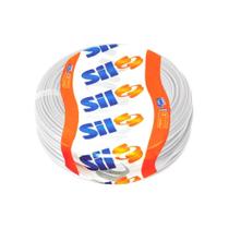 Cabo Flexível 4mm Rolo 50 Metros Branco Sil Fio Elétrico PVC Cobre Puro Antichama Cabo Flexível 4mm Rolo 50 Metros Branco Sil Fio Elétrico PVC Cobre Puro Antichama