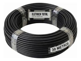 Cabo Flexível 6mm Rolo 30 Metros Fio Elétrico PRETO Cabo Flexível 6mm Rolo 30 Metros Fio Elétrico PRETO
