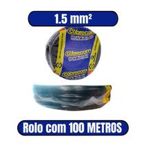 Cabo Flexível 750V 1.5mm² Preto - COBRECOM (ROLO COM 100 METROS)