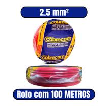 Cabo Flexível 750V 2.5mm² Vermelho - COBRECOM (ROLO COM 100 METROS)