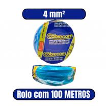 Cabo Flexível 750V 4mm² Azul - COBRECOM (ROLO COM 100 METROS)