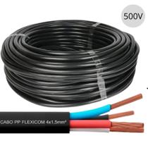 Cabo Flexivel de energia Pp 4x1,50mm Preto 60 Metros