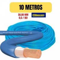 Cabo flexivel hepr 0,6/1kv 50mm azul 10 metro cobrecom imetro