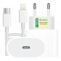 Cabo + Fonte Compatível com iPhone SE X Xr 11 12 13 14 Pro Plus Usb-C 20w Cabo + Fonte Compatível com iPhone SE X Xr 11 12 13 14 Pro Plus Usb-C 20w
