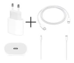 Cabo + Fonte Compatível iPhone SE X Xr 11 12 13pro 14 Usb-c Cabo + Fonte Compatível iPhone SE X Xr 11 12 13pro 14 Usb-c