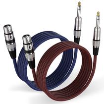 Cabo FURUI XLR fêmea para 6,35 mm TRS 1/4 de polegada e 1,8 m, pacote com 2