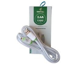 Cabo GoldenUltra 2m Micro-USB V8 Branco 2.4A
