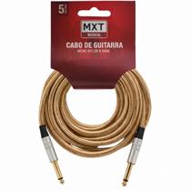 Cabo Guitarra Violão Baixo 5m Metros Blindado P10 P10 Têxtil Bege Premium
