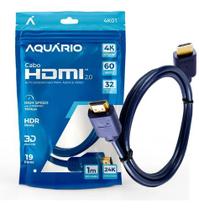 Cabo Hdmi 1 Metros 2.0 4k Blindado Ponta Ouro Alta Performace Tvs Games Som Original Aquário 3 Anos de Garantia