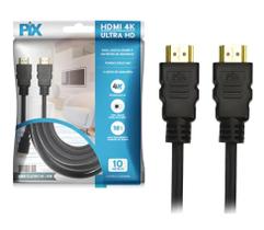 Cabo hdmi 10 metros 2.0 4k 19 pinos 3d - pix - qualidade garantida