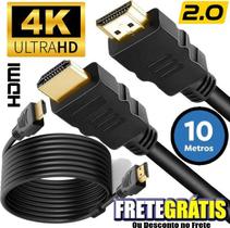 Cabo Hdmi 10m Metros Premium 2.0 Blindado Ultra FullHd 4k 3d Para Smart Tv Note Pc Alta Definição 1080p Banhado a Ouro