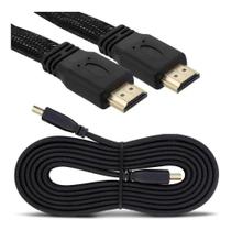 Cabo Hdmi 2.0 3 Metros 1.4 Achatado Com Malha Preto - GLOBAL Cabo Hdmi 2.0 3 Metros 1.4 Achatado Com Malha Preto - GLOBAL