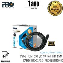 Cabo HDMI 2.0 3D 4K Ultra HD 15M Com Filtro