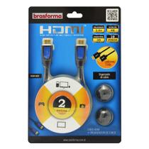 Cabo HDMI 2.0 4K 19 pinos 2 metros c/ organizador de cabo