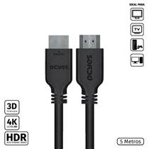 Cabo HDMI 2.0 4K 28AWG Puro Cobre 5 Metros - PHM20-5