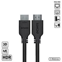 Cabo hdmi 2.0 4k 30awg cobre puro 3 metros - phm20-3 - pcyes
