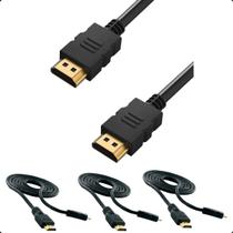 Cabo HDMI 2.0 4K 60Hz HDR ARC 1 metros Premium Kit 3 Unid