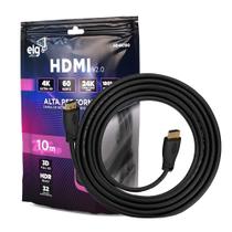 Cabo HDMI 2.0 4K High Speed 60Hz 10 Metros HD4K100 ELG Cabo HDMI 2.0 4K High Speed 60Hz 10 Metros HD4K100 ELG
