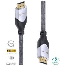 Cabo Hdmi 2.0 4k Ultra Hd 3d Conexão Ethernet Blindado Em Nylon 2 Metros - H20b-2 Cabo Hdmi 2.0 4k Ultra Hd 3d Conexão Ethernet Blindado Em Nylon 2 Metros - H20b-2
