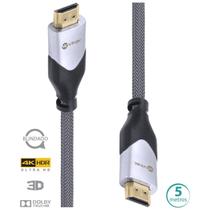 Cabo Hdmi 2.0 4k Ultra Hd 3d Conexão Ethernet Blindado Em Nylon 5 Metros - H20b-5 Cabo Hdmi 2.0 4k Ultra Hd 3d Conexão Ethernet Blindado Em Nylon 5 Metros - H20b-5