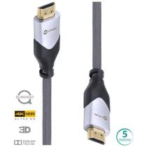 Cabo Hdmi 2.0 4k Ultra Hd 3d Conexão Ethernet Blindado Em Nylon 5 Metros - H20b-5