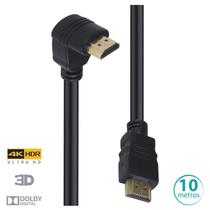 Cabo Hdmi 2.0 4k Ultra Hd 3d Conexão Ethernet Com 01 Conector 90º 10 Metros - H2090-10