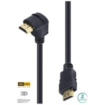 CABO HDMI 2.0 4K ULTRA HD 3D CONEXÃO ETHERNET COM 01 CONECTOR 90º 2 METROS - H2090-2 - VINIK