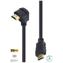 CABO HDMI 2.0 4K ULTRA HD 3D CONEXAO ETHERNET COM 01 CONECTOR 90º 2 METROS - H2090-2
