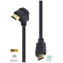 Cabo HDMI 2.0 4K ULTRA HD 3D Conexao ETHERNET com 01 Conector 90O 3 Metros - H2090-3