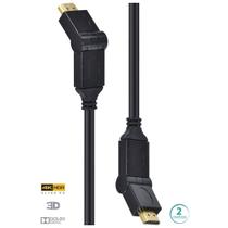 Cabo HDMI 2.0 4K ULTRA HD 3D Conexao ETHERNET Conectores 180O 2 Metros - H20B180-2