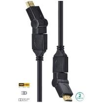 Cabo Hdmi 2.0 4k Ultra Hd 3d Conexão Ethernet Conectores 360 2 Metros - H20b360-2